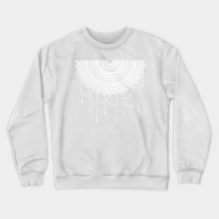 White chandelier mandala on bluish gray Crewneck Sweatshirt